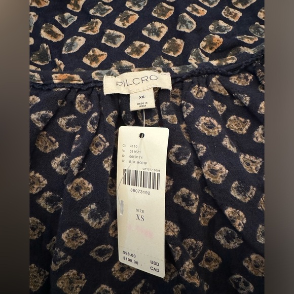 NWT Size XS (P2P 19.5") - Pilcro Puff-Sleeve Gauze Blouse (100% Cotton) - Picture 15 of 16